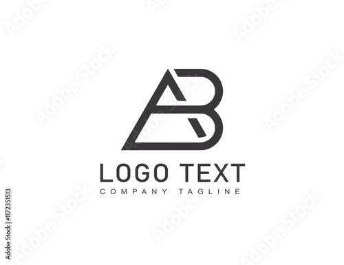 Trendy and Professional a b letter logo design vector template