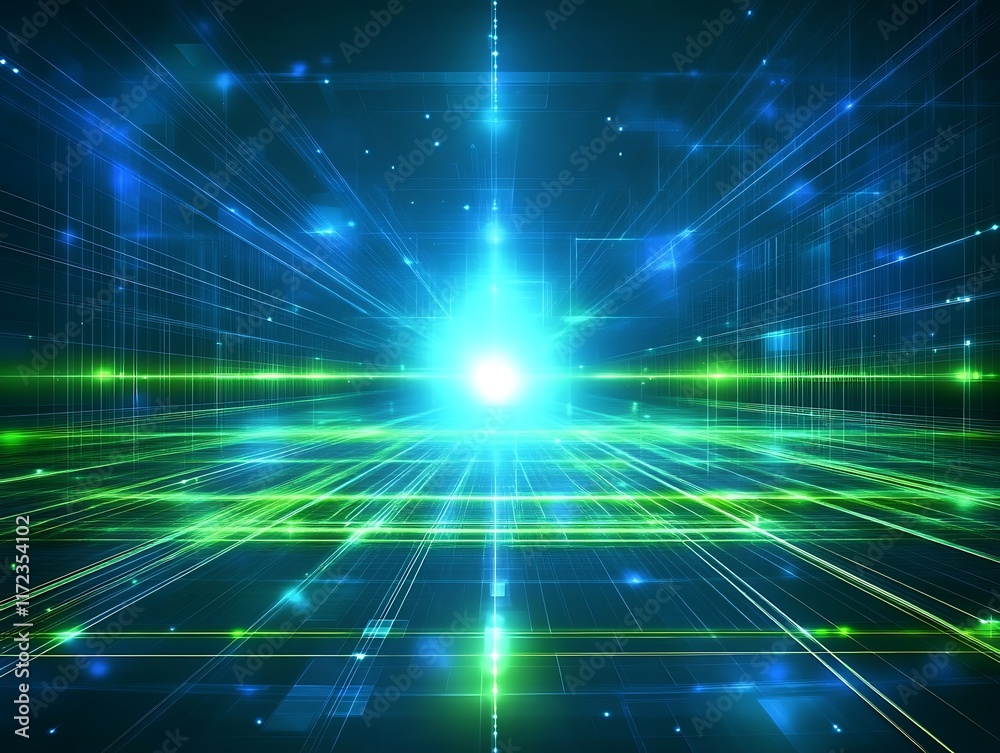 Abstract Futuristic Grid Network Digital Space Abstract Futuristic Grid Network Digital Space