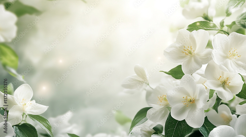 Fototapeta premium Stunning floral display with white flowers, Elegant white floral assortment with delicate and soft flowers, Detailed texture white background.