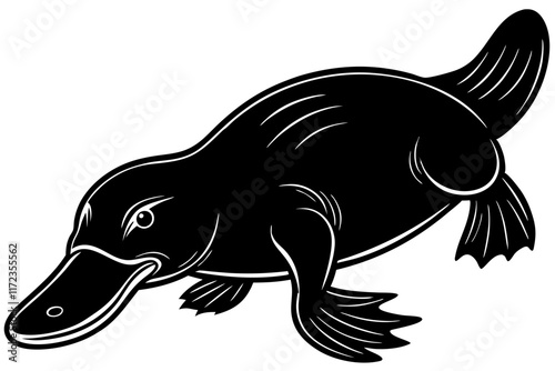 Platypus duck-billed animal vector illustration photo