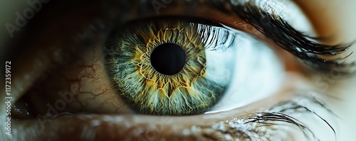 Detailed closeup of an eye with money appearing in the iris, evoking the concept of sellout or venal behavior with intense visual impact