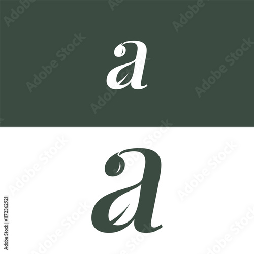 Letter A with leaf logo or nature. Letter A Vector Design
