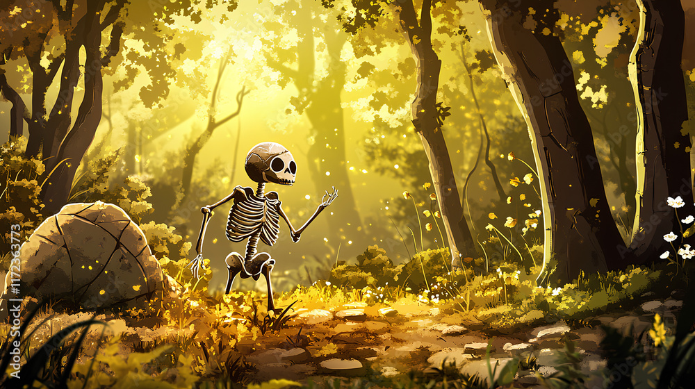 Naklejka premium skeletons relaxing in debt are so beautiful