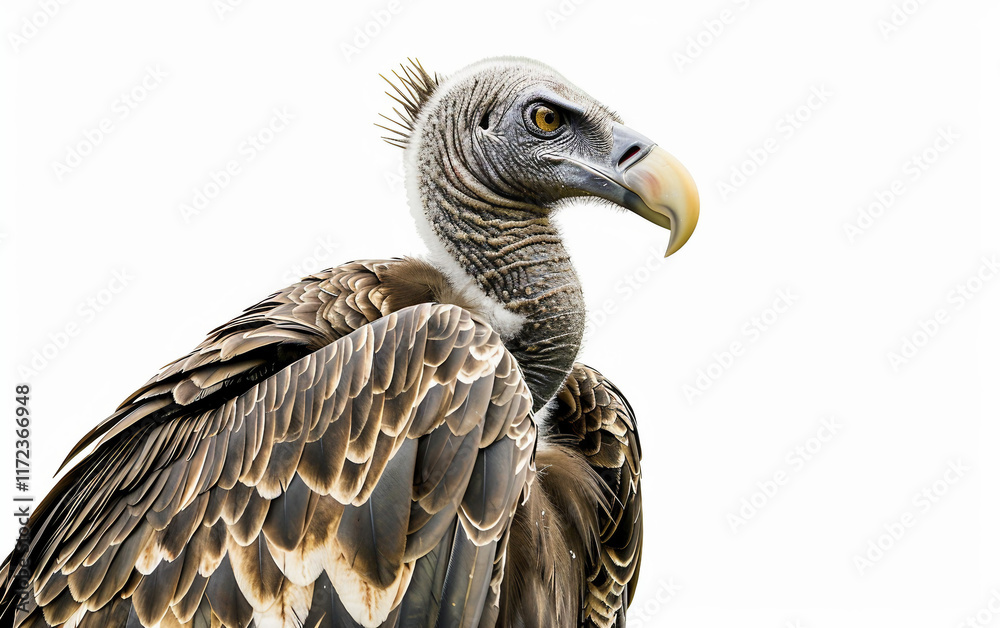 Old Vulture Watching Over the Savannah on white background.PNG Old Vulture Watching Over the Savannah on white background.PNG