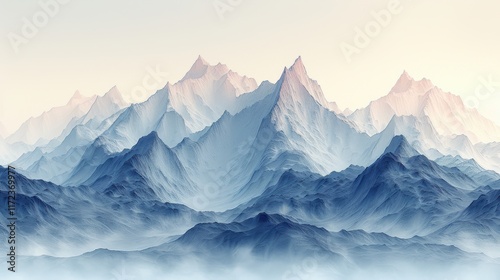 Wallpaper Mural Serene Misty Mountain Range Majestic Peaks Nature Landscape Torontodigital.ca