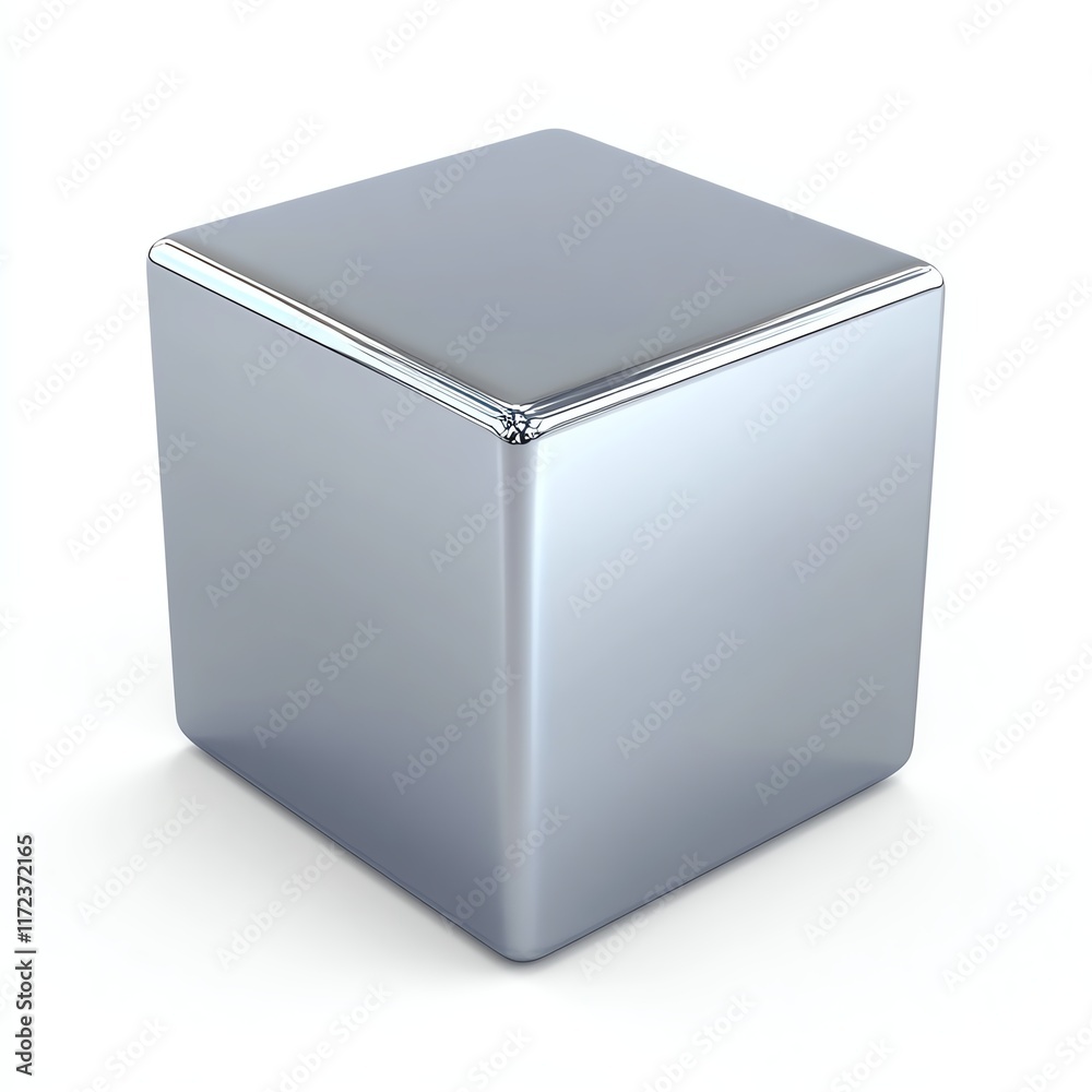 Shiny metallic cube on a white isolate background. Shiny metallic cube on a white isolate background.