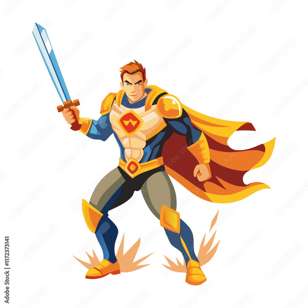 A flat illustration of a valiant warrior
A flat illustration of a valiant warrior