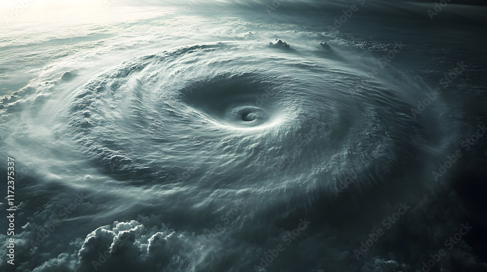 Powerful Hurricane Eye from Above - Dramatic Weather Phenomenon Powerful Hurricane Eye from Above - Dramatic Weather Phenomenon