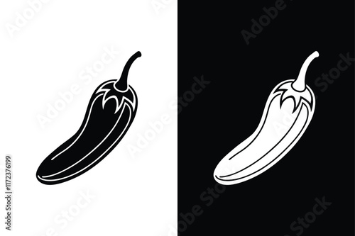 Spice It Up. Bold Chili Pepper Glyph Icon for Hot Designs