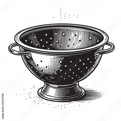 Colander Black Vector on a Transparent Background






