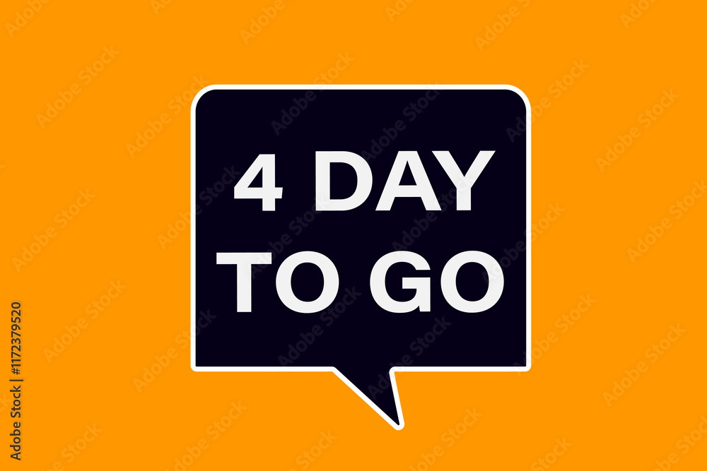 4 day to go, or to go sale countdown vector symbol, clock, time, background, template 4 day to go, countdown, sticker, left banner, business, sale, label button
4 day to go, or to go sale countdown vector symbol, clock, time, background, template 4 day to go, countdown, sticker, left banner, business, sale, label button