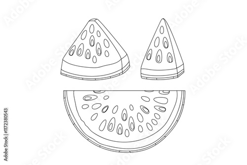 vector clipart watermelon fruit isolated on transparent background. 

