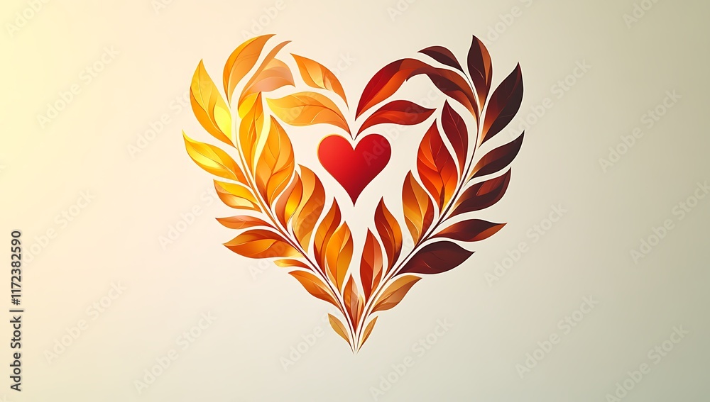 Fototapeta premium Heart-Shaped Leaf Design