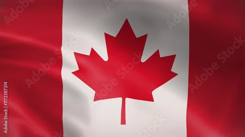 canadian flag waving in wind