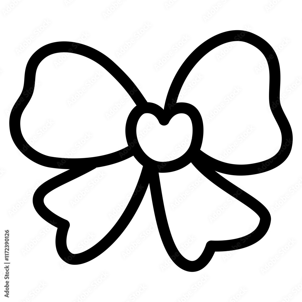 cute kawaii Ribbon bow outline cartoon doodle illustration cute kawaii Ribbon bow outline cartoon doodle illustration