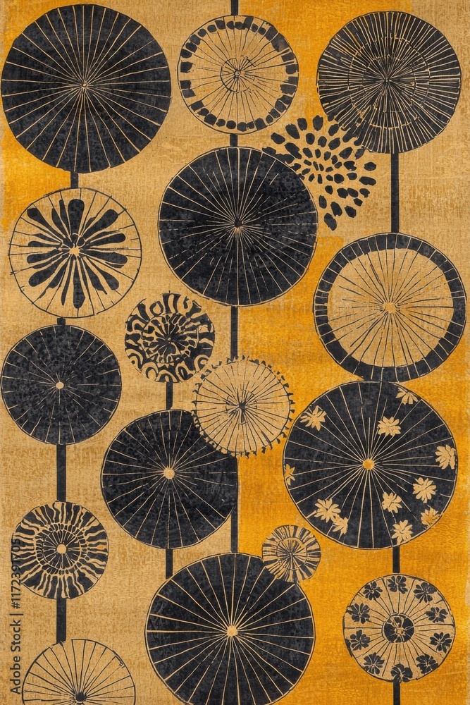Elegant Japanese Umbrellas Graphic Print Elegant Japanese Umbrellas Graphic Print