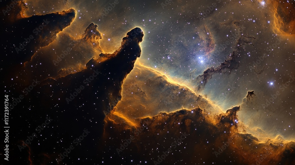 Fototapeta premium Stunning Nebulas and Galaxies in Deep Space Colorful Cosmic Art Filled with Stars and Celestial Elements for Astronomical Exploration