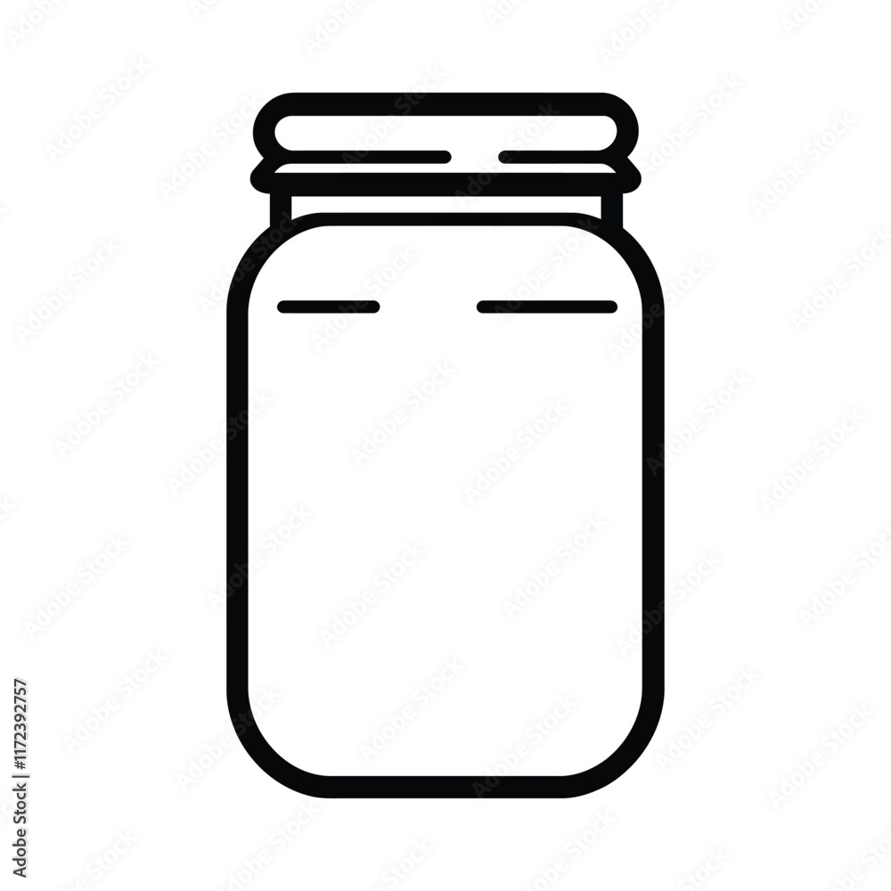 Mason jar icon, outline, silhouette, vector, illustration, isolated on white background Mason jar icon, outline, silhouette, vector, illustration, isolated on white background