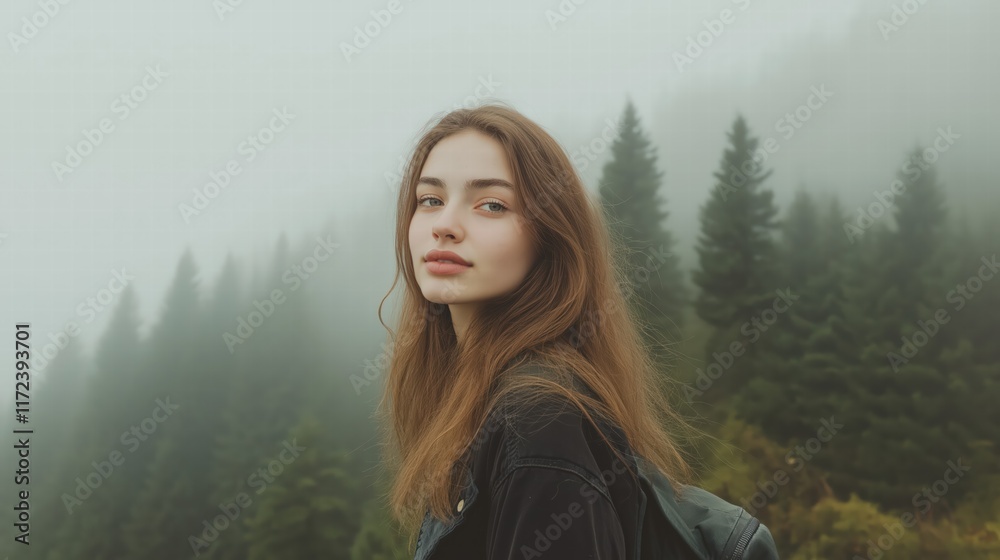 Misty Forest Portrait of a Young Woman Misty Forest Portrait of a Young Woman