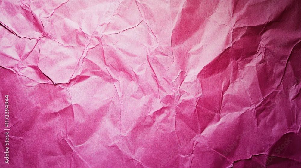 Fototapeta premium Crumpled pink craft paper vintage texture background for design and creative projects