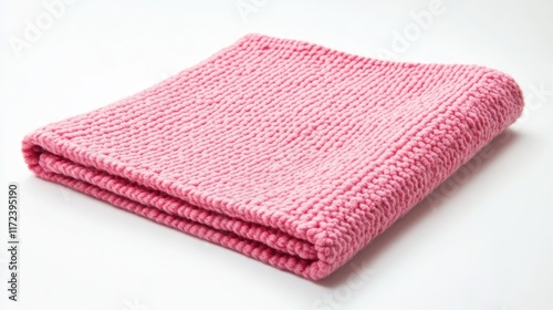 Soft pink cotton placemat elegantly folded, showcasing texture against a clean white backdrop for stylish dining decor.