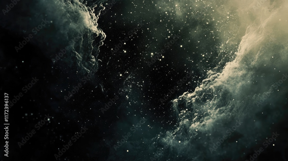 Cosmic nebula cluster with stars in deep space showcasing ethereal clouds and sparkling celestial beauty in the universe. Cosmic nebula cluster with stars in deep space showcasing ethereal clouds and sparkling celestial beauty in the universe.