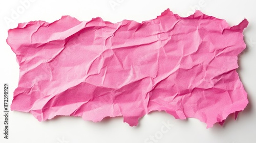 Wallpaper Mural Crumpled pink paper sheet on white background ideal for creative design decoration or artistic projects Torontodigital.ca