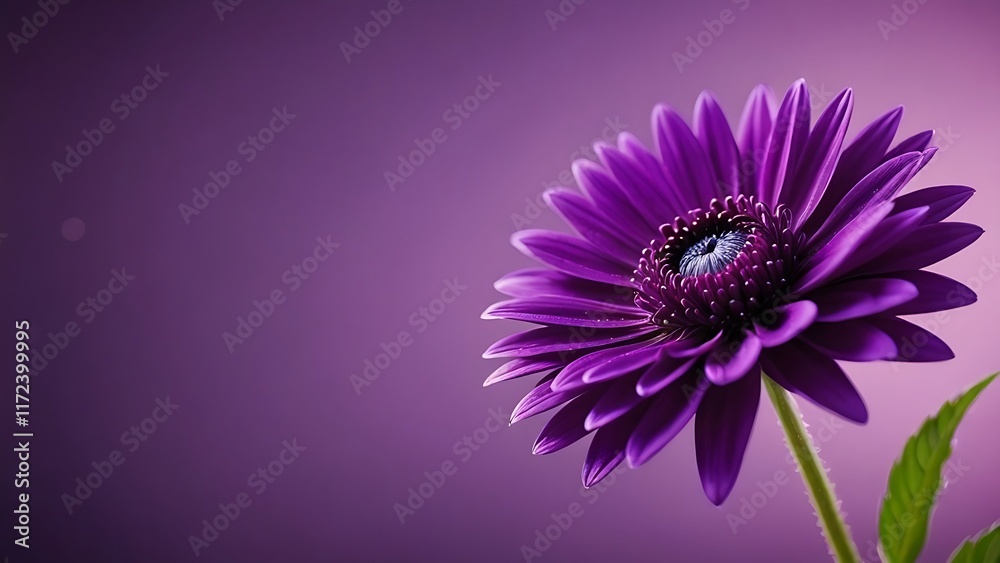 Fototapeta premium Close-up of a vibrant purple flower with delicate petals and a soft gradient background.