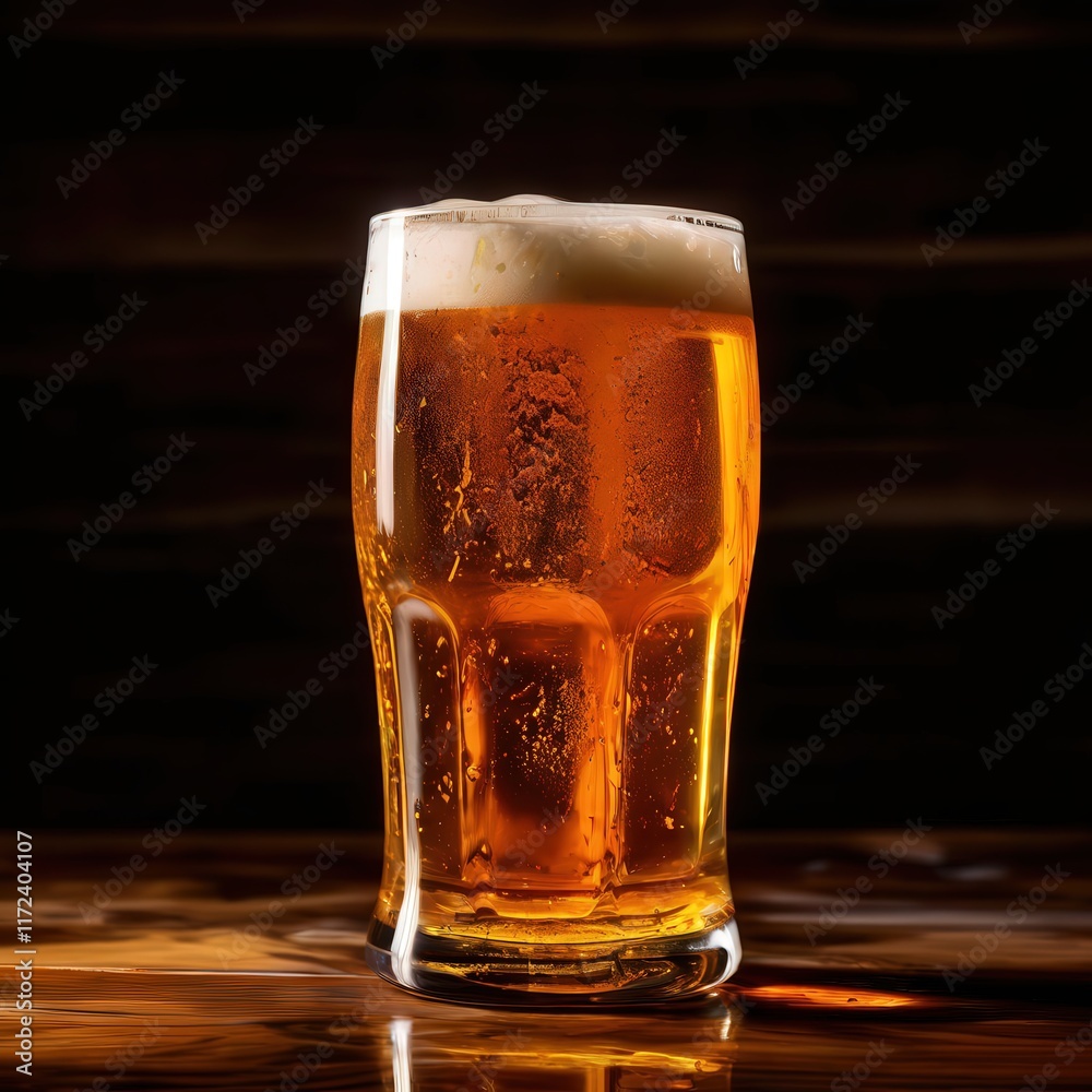 the AI Image Generator, Pint of Golden Beer with Foam and Bubbles the AI Image Generator, Pint of Golden Beer with Foam and Bubbles