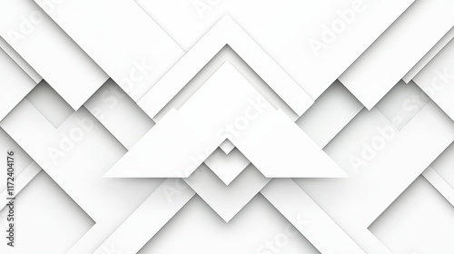 Abstract White Geometric Pattern with Layered Shapes and Lines for Modern Design Concepts