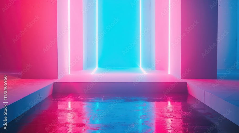 Vibrant gradient in electric pink and cyan with a soft light glow around the edges. Vibrant gradient in electric pink and cyan with a soft light glow around the edges.