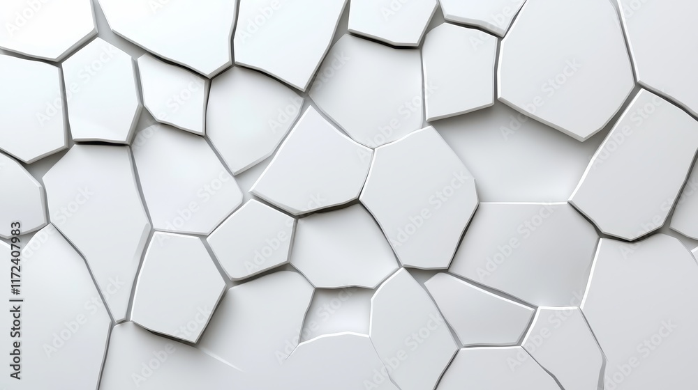 Naklejka premium Abstract White Background with Irregular Shaped Cracks and Patterns for Creative Designs