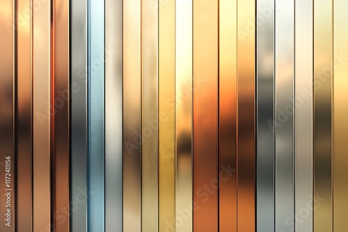 Gold rose, silver, bronze, copper and golden foil texture gradation background set. Vector shiny and metalic gradient collection for border,