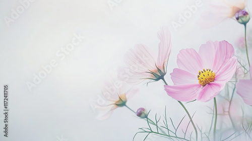Elegant wedding invitation card background vector. Minimal hand painted watercolor botanical flowers texture template background. Design for wedding, vip cover, poster, rsvp moderncard.Valentine's Day