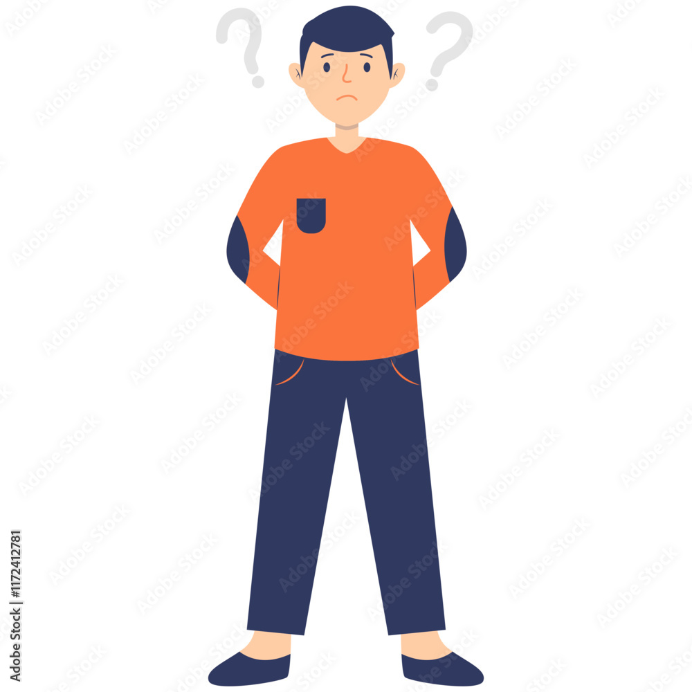 People Thinking Illustration with Cartoon Design. Isolated on White Background People Thinking Illustration with Cartoon Design. Isolated on White Background
