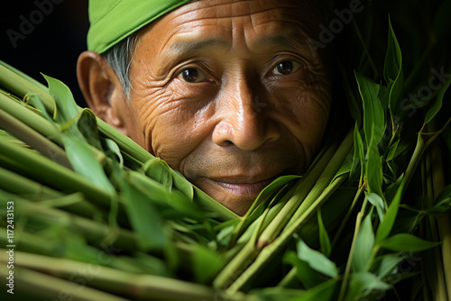 Bamboo's resilient and pliant character allows it to gracefully withstand powerful gusts, all while creating a serene and soothing ambiance that beautifully exemplifies harmonious blend of robustness  photo