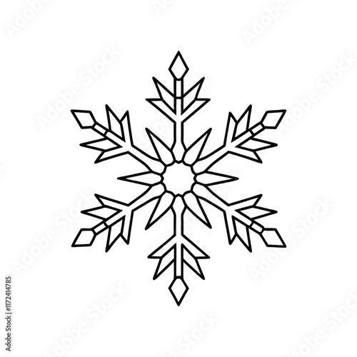 Christmas snowflake illustration vector, Merry Christmas ClipArt Design, snowflake Outline Art
