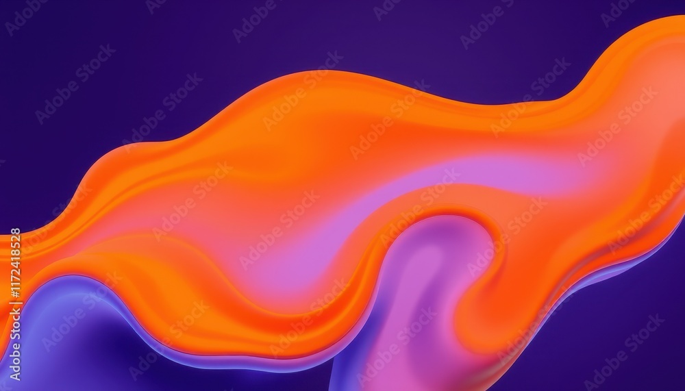 Obraz premium Abstract Orange and Purple Fluid Wave Design