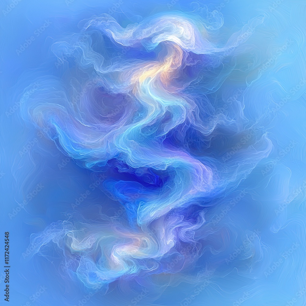 Abstract Blue Swirling Cloud Formation Artwork Abstract Blue Swirling Cloud Formation Artwork