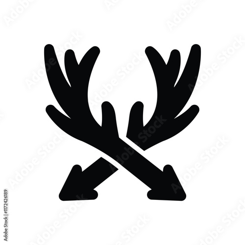 Black solid icon for hunting