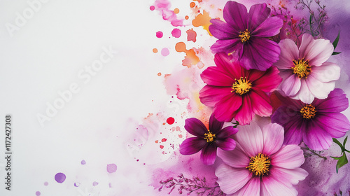 Wallpaper Mural Elegant wedding invitation card background vector. Minimal hand painted watercolor botanical flowers texture template background. Design for wedding, vip cover, poster, rsvp moderncard.Valentine's Day Torontodigital.ca