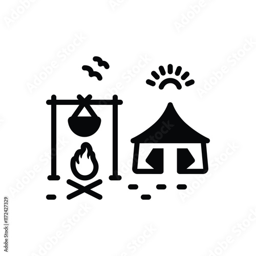 Black solid icon for survival