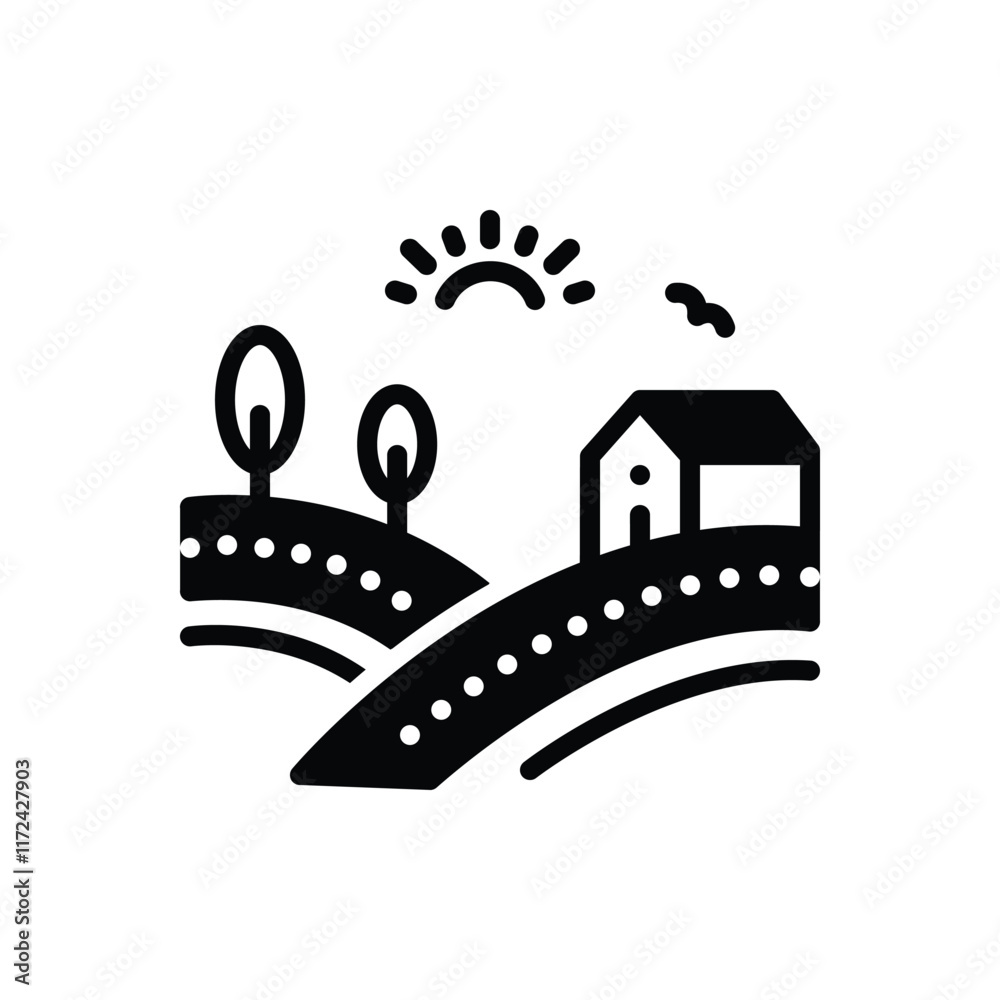 Obraz premium Black solid icon for farming