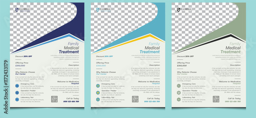 Elegant editable clean creative modern corporate professional company business minimal medical healthcare pharmacy flyer poster leaflet design template colorful combination.