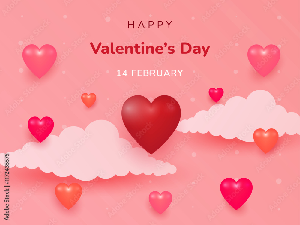 Beautiful paper cut pink clouds with pink heart shape on pink background.
3d scene design. Suitable for Valentine's Day and Mother's Day.
Happy Valentine's Day poster or voucher. Papercut style. Beautiful paper cut pink clouds with pink heart shape on pink background.
3d scene design. Suitable for Valentine's Day and Mother's Day.
Happy Valentine's Day poster or voucher. Papercut style.