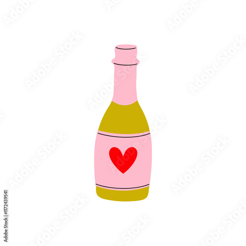 Celebration bottle with heart design for special events and gatherings