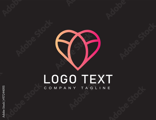 Gradient heart logo design