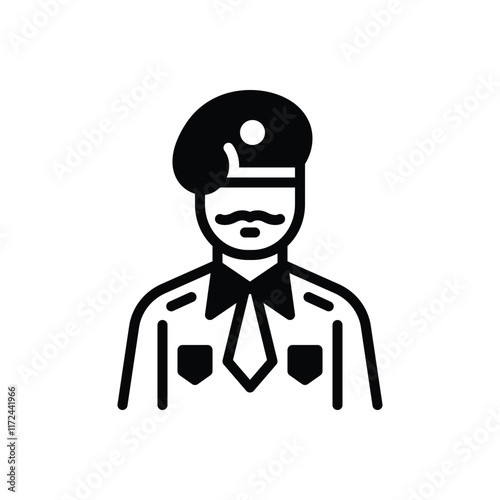Black solid icon for  soldier