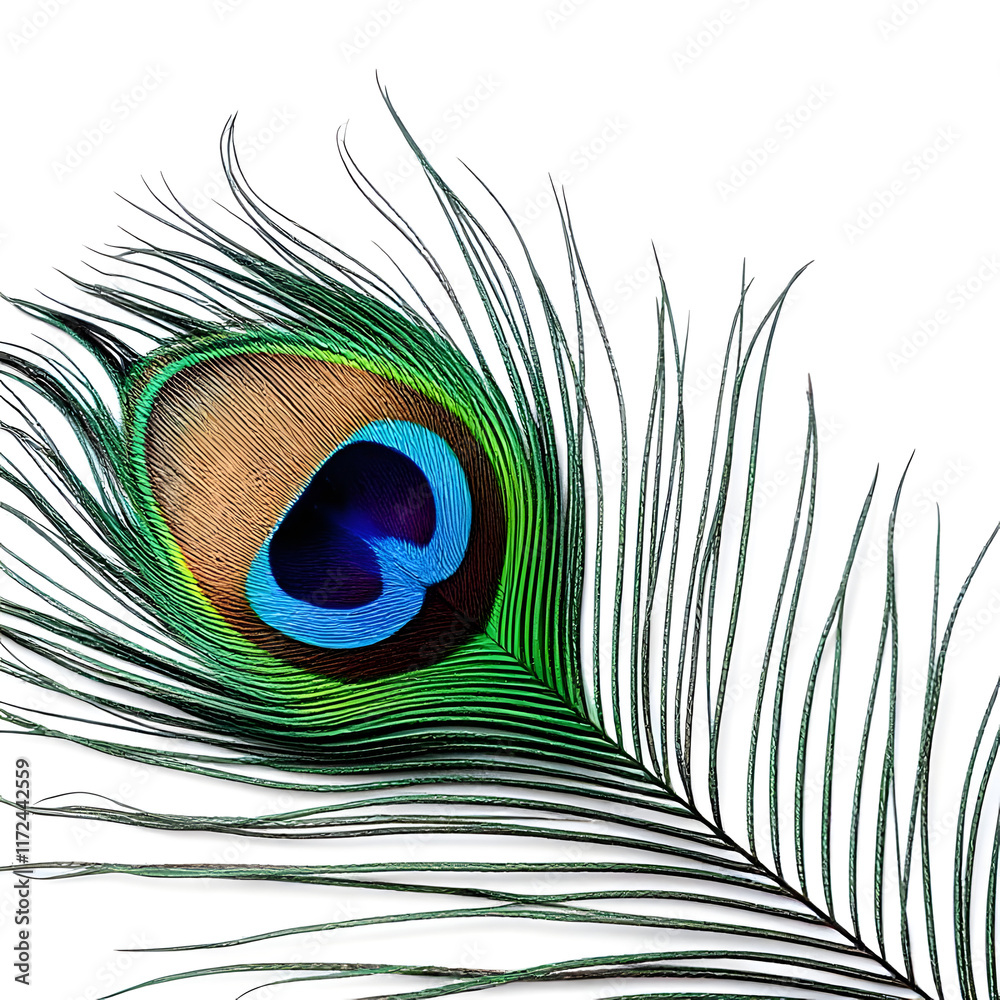 Naklejka premium peacock feather close up