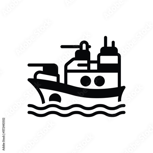 Black solid icon for  battleship